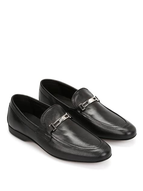 versace collection collection leather buckle loafer|Versace slippers.